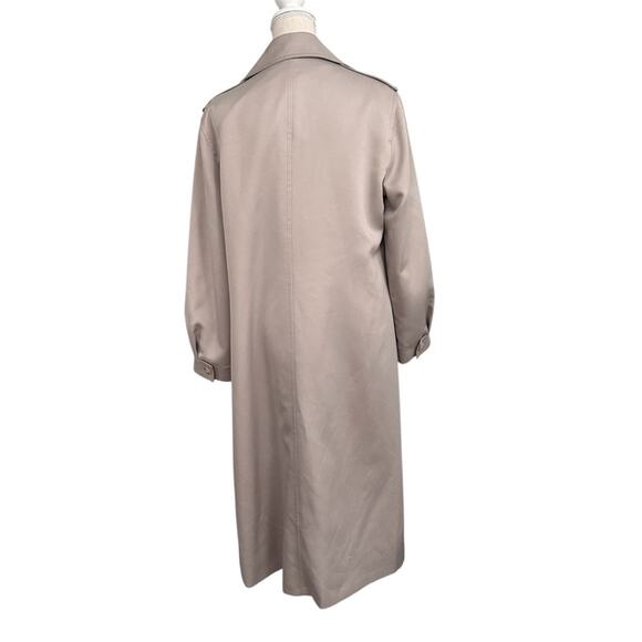London Fog Vintage Tan Long Trench Coat Removable Lining Womens Large - Picture 2 of 10